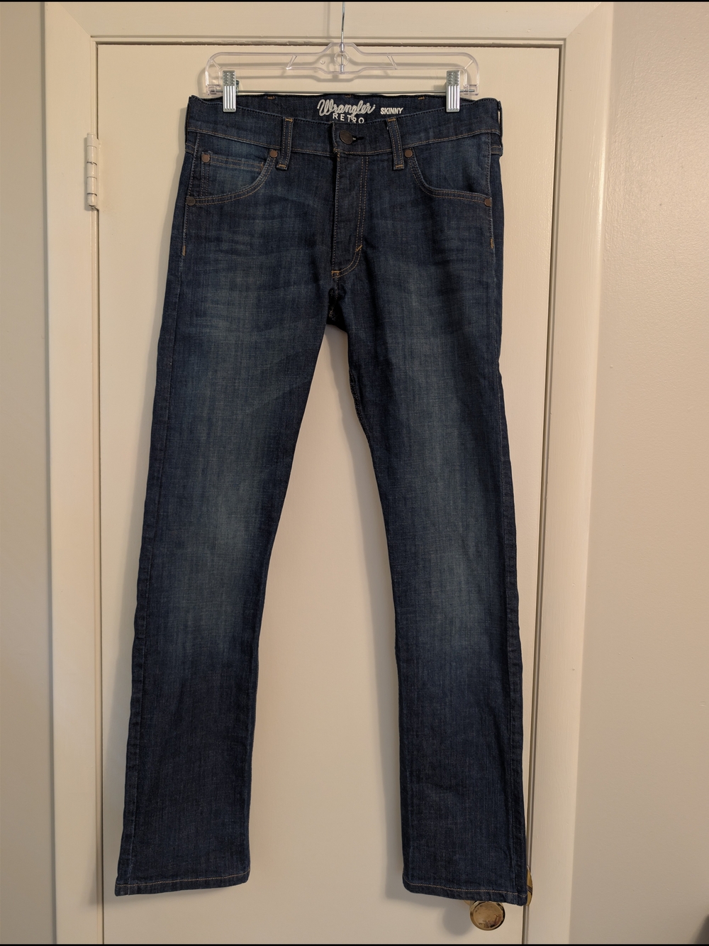 Wrangler Retro Men's Skinny Dark Wash Jeans - Size 32x32